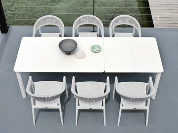 SYSTEM - Rectangular powder coated aluminium garden table by Varaschin