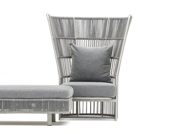TIBIDABO - High-back armchair with synthetic fiber weaving by Varaschin
