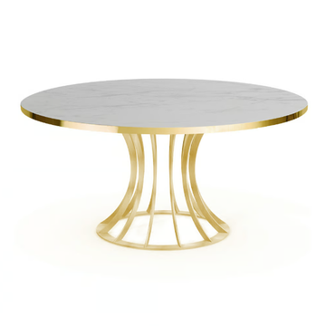 BOOMERANG - Round steel dining table by Vela Arredamenti