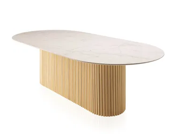 IKARO WOOD - Oval wooden dining table by Vela Arredamenti