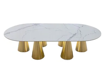 JAR-6 - Oval marble table by Vela Arredamenti