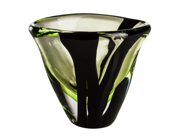 BLACK BELT OVALE - Blown glass vase by VENINI