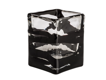 BLACK BELT QUADRO - Blown glass vase by VENINI