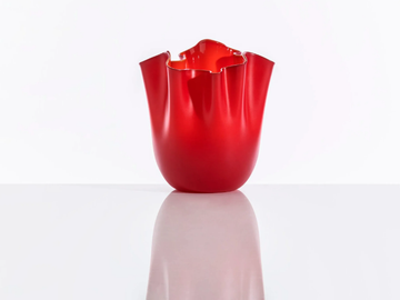 FAZZOLETTO OPALINO - Handmade blown glass vase by VENINI