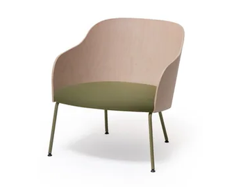 CISTELL CURVE - Wooden easy chair with armrests by Vergés