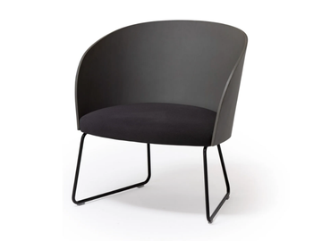CISTELL ORIGINAL - Metallic sled base easy chair with wooden back by Vergés
