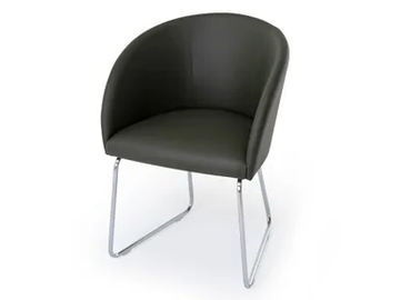 CISTELL ORIGINAL - Sled base upholstered leather chair by Vergés