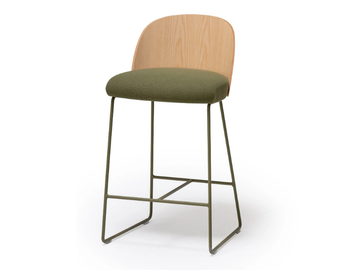 CISTELL SLIM - Sled base high metal stool by Vergés