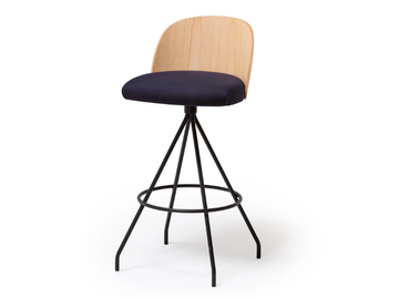 CISTELL SLIM - Swivel high metal stool with footrest by Vergés