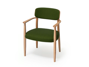 DELTA - Upholstered beech easy chair with armrests by Vergés
