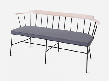 MIM - Powder coated steel bench with back by Vergés