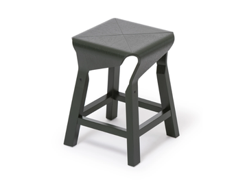 NAOSHIMA - Low wooden stool with footrest by Vergés