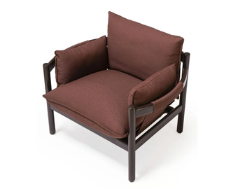 RENTO - Upholstered fabric easy chair with armrests by Vergés