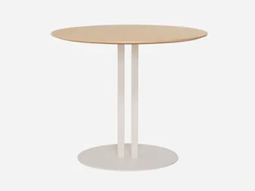SANDWICH - Round table with ash top and steel base by Vergés