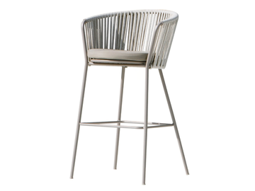 DAISY ROPE - High metal stool with armrests by Vermobil