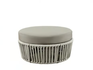 DAISY ROPE - Round fabric garden pouf by Vermobil