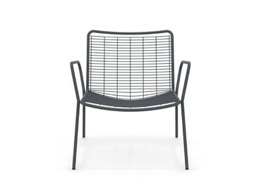 ROMA - Garden stackable metal easy chair with armrests by Vermobil