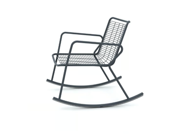 ROMA - Rocking metal garden armchair with armrests by Vermobil