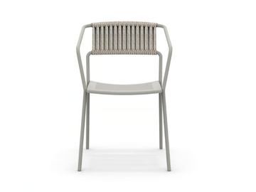 SLOT - Stackable metal garden chair with armrests by Vermobil