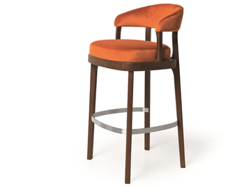 ECLIPSE 06 - High upholstered fabric stool with footrest by Very Wood