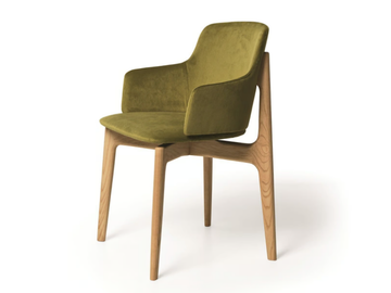 EGADI 02 - Upholstered fabric chair with armrests by Very Wood