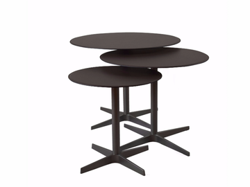 CLUB - Round tanned leather coffee table by Verzelloni