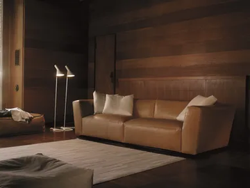 ELLIOT - Sectional leather sofa with removable cover by Verzelloni