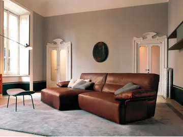 JOE - Sectional leather sofa by Verzelloni