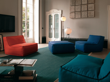 NOE - Fabric armchair with removable cover by Verzelloni
