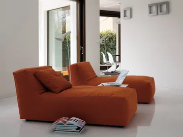 NOE - Fabric chaise longue with removable cover by Verzelloni