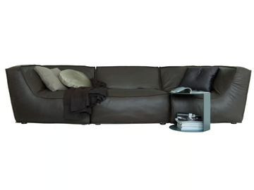 NOE - Sectional leather sofa with removable cover by Verzelloni