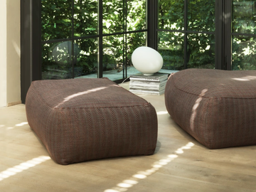 ZOE MORE - Upholstered fabric pouf with removable lining by Verzelloni