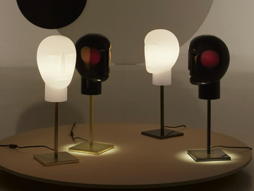 DEDO - LED glass and steel table lamp with dimmer by Vesoi