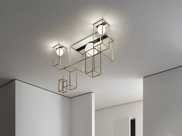 MULTIPLO - LED glass and steel ceiling lamp by Vesoi