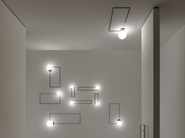 PERIMETRO DI MULTIPLO - Glass and steel wall lamp / ceiling lamp by Vesoi