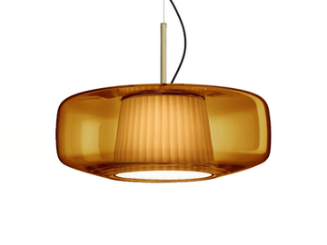 PLISSÉ - LED blown glass pendant lamp by Vetreria Vistosi