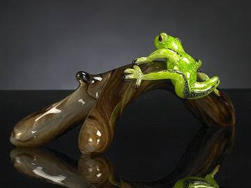 BRANCH WITH FROG - Glass decorative object by VGnewtrend