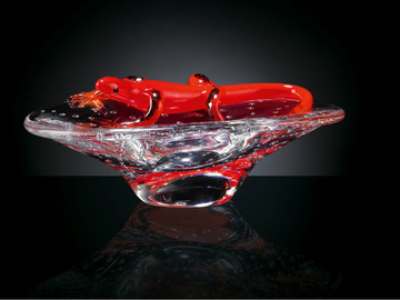 TRAY WITH GEKO - Glass centerpiece by VGnewtrend