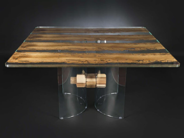 VENEZIA - Square wood and glass table by VGnewtrend
