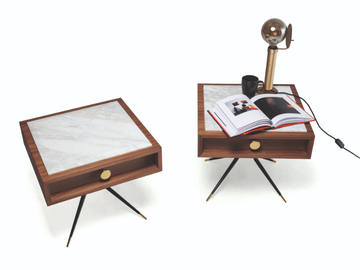 1500 SWING - Square bedside table with drawers by Vibieffe
