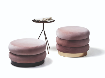 9235 CHIGNON - Round fabric pouf by Vibieffe