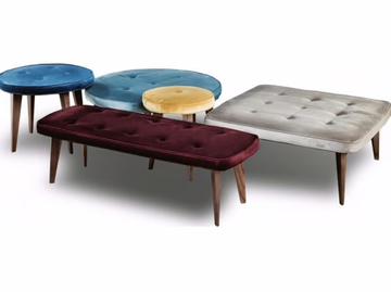 9300 PANCAKE - Tufted fabric or leather pouf by Vibieffe