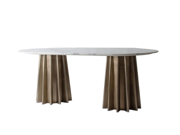LEZEY - Oval marble dining table by Vical Home