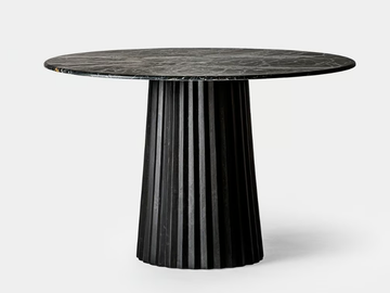 PLISSÉ WOOD - Round mango and marble table by Vical Home