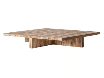 PURE - Low square wooden coffee table by Vical Home
