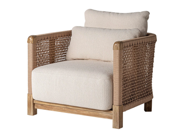 TRENA - Fabric and wooden armchair with armrests by Vical Home