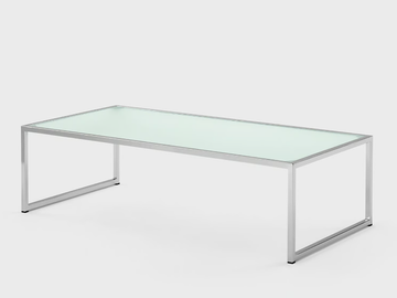 APOLLO - Low rectangular coffee table in metal and glass by Viganò