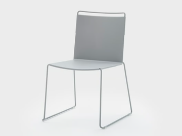 DAISY METAL - Sled base metal chair with linking device by Viganò
