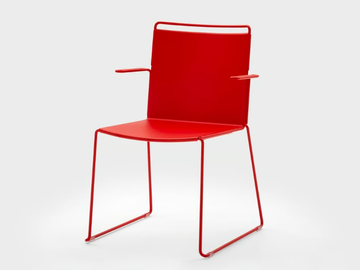 DAISY METAL - Stackable metal chair with armrests by Viganò