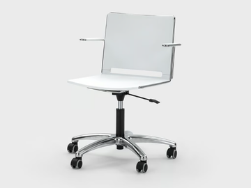 DAISY - Plastic office chair with armrests with 5-Spoke base by Viganò